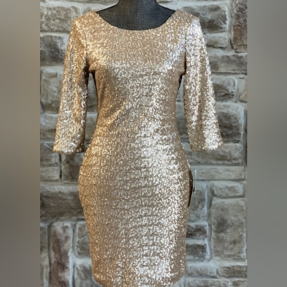 Ruby Rox Rose God Sequin Bodycon Dress - Picture 9 of 10